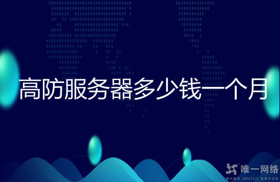 高防服务器租用多少钱一个月