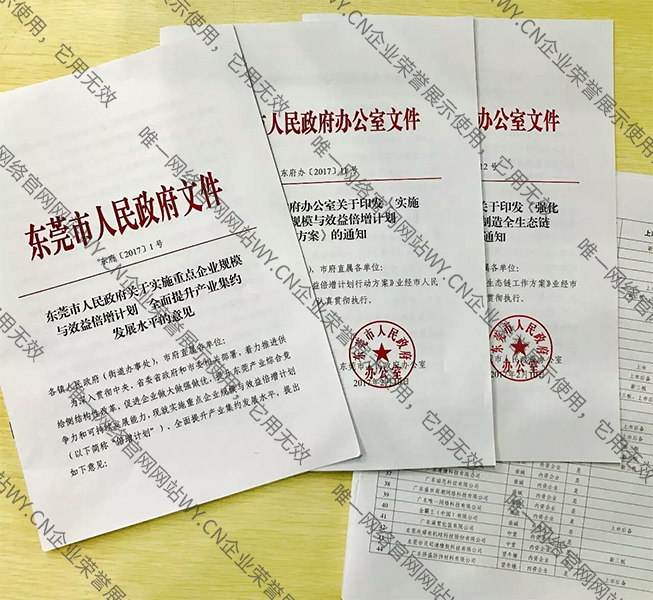 东莞市倍增计划试点企业-（东莞市人民政府文件通知）