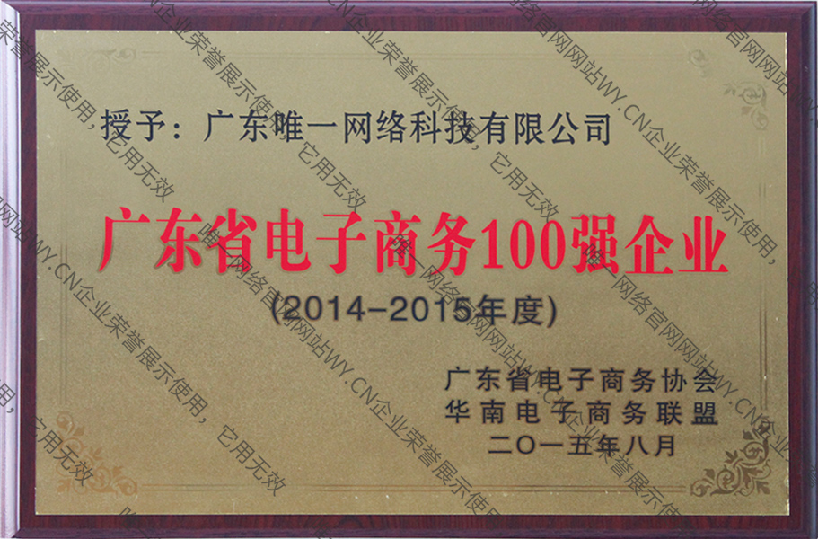 广东省电子商务100强企业